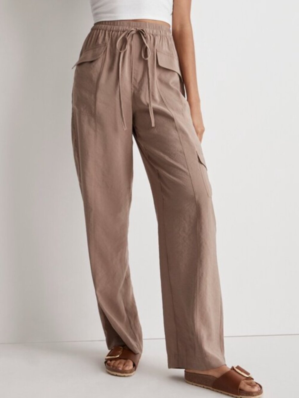 MADEWELL Straight Cargo Pants in Softdrape